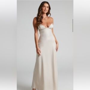 Satin Champagne Bridesmaid Dress